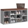 Banco zapatero madera contrachapada gris Sonoma 103x30x48 cm en Bancos para recibidores y almacenamiento | Comprar online en For