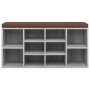 Banco zapatero madera contrachapada gris Sonoma 103x30x48 cm en Bancos para recibidores y almacenamiento | Comprar online en For