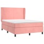 Cama box spring con colchón terciopelo rosa 140x190 cm de vidaXL, Camas y somieres - Ref: Foro24-3129092, Precio: 523,48 €, D...