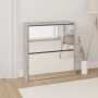 Mueble zapatero con espejo 2 niveles gris hormigón 63x17x67 cm en Zapateros y organizadores de calzado | Comprar online en Foru.