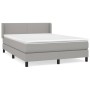 Cama box spring con colchón tela gris claro 140x190 cm de vidaXL, Camas y somieres - Ref: Foro24-3129545, Precio: 464,64 €, D...