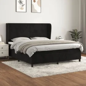 Cama box spring con colchón terciopelo negro 160x200 cm de vidaXL, Camas y somieres - Ref: Foro24-3129101, Precio: 572,46 €, ...