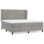 Cama box spring con colchón terciopelo gris claro 160x200 cm de vidaXL, Camas y somieres - Ref: Foro24-3129099, Precio: 548,7...