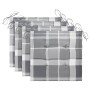 Sillas de jardín 4 uds madera de teca y cojines a cuadros gris en Sillas de jardín | Comprar online en Foru.es