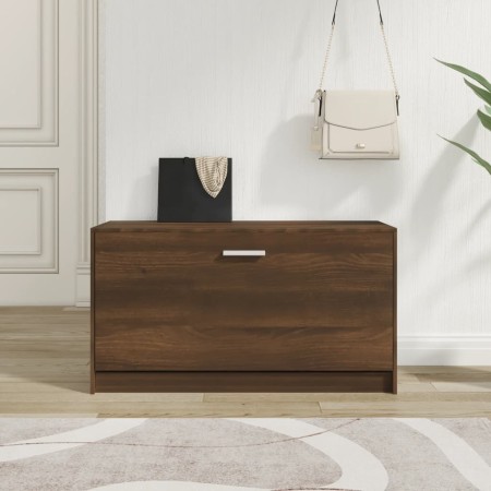 Banco zapatero madera contrachapada marrón roble 80x24x45 cm en Zapateros y organizadores de calzado | Comprar online en Foru.es