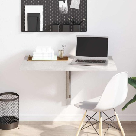 Mesa de pared plegable contrachapada gris hormigón 100x60x56 cm en Mesas plegables | Comprar online en Foru.es