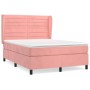 Cama box spring con colchón terciopelo rosa 140x190 cm de vidaXL, Camas y somieres - Ref: Foro24-3129272, Precio: 514,19 €, D...