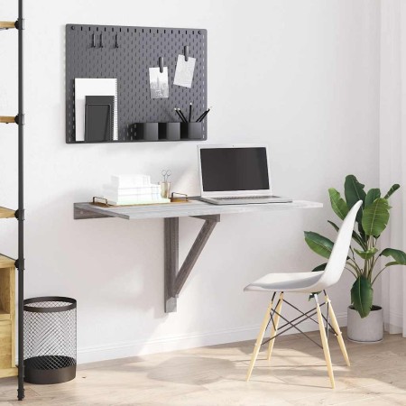 Mesa de pared plegable contrachapada gris Sonoma 100x60x56 cm en Mesas plegables | Comprar online en Foru.es