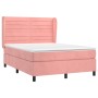 Cama box spring con colchón terciopelo rosa 140x190 cm de vidaXL, Camas y somieres - Ref: Foro24-3129272, Precio: 514,19 €, D...
