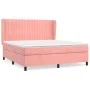 Box spring bed with pink velvet mattress 180x200 cm by vidaXL, Beds and slatted bases - Ref: Foro24-3129350, Price: 568,82 €,...