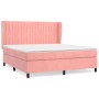 Cama box spring con colchón terciopelo rosa 180x200 cm de vidaXL, Camas y somieres - Ref: Foro24-3129350, Precio: 597,06 €, D...
