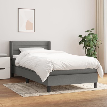 Cama box spring con colchón tela gris oscuro 80x200 cm de vidaXL, Camas y somieres - Ref: Foro24-3129746, Precio: 290,16 €, D...