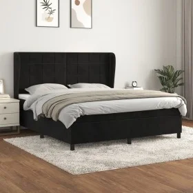 Box spring bed with black velvet mattress 180x200 cm by vidaXL, Beds and slatted bases - Ref: Foro24-3129227, Price: 607,23 €...