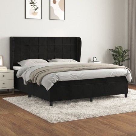 Cama box spring con colchón terciopelo negro 180x200 cm de vidaXL, Camas y somieres - Ref: Foro24-3129227, Precio: 629,49 €, ...