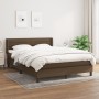 Cama box spring con colchón tela marrón oscuro 140x190 cm de vidaXL, Camas y somieres - Ref: Foro24-3129788, Precio: 448,16 €...