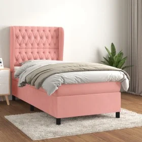 Boxspringbett mit rosa Samtmatratze 90x190 cm von vidaXL, Betten und Lattenroste - Ref: Foro24-3129368, Preis: 394,74 €, Raba...
