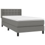 Cama box spring con colchón tela gris oscuro 90x200 cm de vidaXL, Camas y somieres - Ref: Foro24-3130002, Precio: 315,74 €, D...