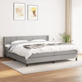 Box spring bed with light gray fabric mattress 200x200 cm by vidaXL, Beds and slatted bases - Ref: Foro24-3129737, Price: 604...