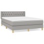 Cama box spring con colchón tela gris claro 140x200 cm de vidaXL, Camas y somieres - Ref: Foro24-3130513, Precio: 435,29 €, D...
