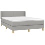 Cama box spring con colchón tela gris claro 140x200 cm de vidaXL, Camas y somieres - Ref: Foro24-3130113, Precio: 428,26 €, D...