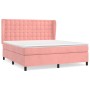 Cama box spring con colchón terciopelo rosa 160x200 cm de vidaXL, Camas y somieres - Ref: Foro24-3129464, Precio: 578,22 €, D...