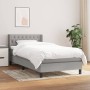 Cama box spring con colchón tela gris claro 90x200 cm de vidaXL, Camas y somieres - Ref: Foro24-3129921, Precio: 314,50 €, De...