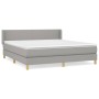 Cama box spring con colchón tela gris claro 160x200 cm de vidaXL, Camas y somieres - Ref: Foro24-3130121, Precio: 496,12 €, D...