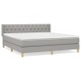 Cama box spring con colchón tela gris claro 160x200 cm de vidaXL, Camas y somieres - Ref: Foro24-3130521, Precio: 522,59 €, D...