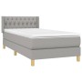 Cama box spring con colchón tela gris claro 100x200 cm de vidaXL, Camas y somieres - Ref: Foro24-3130489, Precio: 320,98 €, D...
