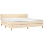 Cama box spring con colchón tela color crema 200x200 cm de vidaXL, Camas y somieres - Ref: Foro24-3130302, Precio: 537,59 €, ...