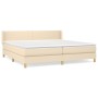 Cama box spring con colchón tela color crema 200x200 cm de vidaXL, Camas y somieres - Ref: Foro24-3130142, Precio: 554,85 €, ...