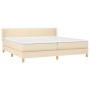 Cama box spring con colchón tela color crema 200x200 cm de vidaXL, Camas y somieres - Ref: Foro24-3130142, Precio: 554,85 €, ...