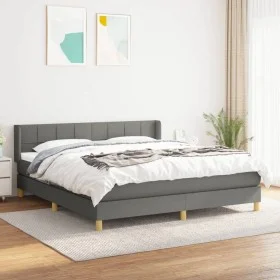 Box spring bed with dark gray fabric mattress 160x200 cm by vidaXL, Beds and slatted bases - Ref: Foro24-3130282, Price: 500,...