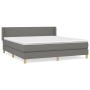 Cama box spring con colchón tela gris oscuro 160x200 cm de vidaXL, Camas y somieres - Ref: Foro24-3130122, Precio: 516,84 €, ...