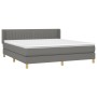 Cama box spring con colchón tela gris oscuro 180x200 cm de vidaXL, Camas y somieres - Ref: Foro24-3130450, Precio: 590,01 €, ...
