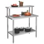 Mesa de trabajo de cocina con estante acero inox 120x60x120cm de vidaXL, Restauración - Ref: Foro24-3054468, Precio: 215,49 €...