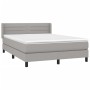 Cama box spring con colchón tela gris claro 140x190 cm de vidaXL, Camas y somieres - Ref: Foro24-3129785, Precio: 466,91 €, D...
