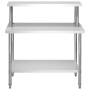Mesa de trabajo de cocina con estante acero inox 120x60x120cm de vidaXL, Restauración - Ref: Foro24-3054468, Precio: 215,49 €...