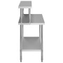 Mesa de trabajo de cocina con estante acero inox 120x60x120cm de vidaXL, Restauración - Ref: Foro24-3054468, Precio: 215,49 €...