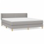 Cama box spring con colchón tela gris claro 180x200 cm de vidaXL, Camas y somieres - Ref: Foro24-3130449, Precio: 542,37 €, D...