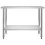 Mesa de trabajo de cocina con estante acero inox 120x60x120cm de vidaXL, Restauración - Ref: Foro24-3054468, Precio: 215,49 €...