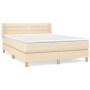 Cama box spring con colchón tela color crema 140x200 cm de vidaXL, Camas y somieres - Ref: Foro24-3130358, Precio: 453,96 €, ...