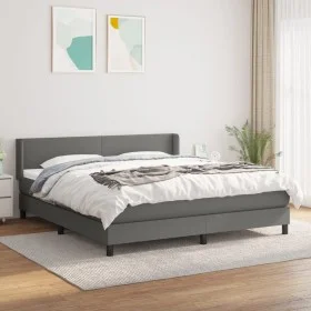 Box spring bed with dark gray fabric mattress 160x200 cm by vidaXL, Beds and slatted bases - Ref: Foro24-3129562, Price: 499,...