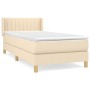 Cama box spring con colchón tela color crema 100x200 cm de vidaXL, Camas y somieres - Ref: Foro24-3130414, Precio: 307,16 €, ...