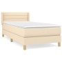 Cama box spring con colchón tela color crema 100x200 cm de vidaXL, Camas y somieres - Ref: Foro24-3130334, Precio: 307,87 €, ...