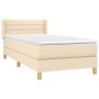 Cama box spring con colchón tela color crema 100x200 cm de vidaXL, Camas y somieres - Ref: Foro24-3130334, Precio: 307,87 €, ...
