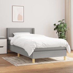 Cama box spring con colchón tela gris claro 80x200 cm de vidaXL, Camas y somieres - Ref: Foro24-3130145, Precio: 281,53 €, De...