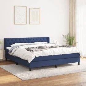 Cama box spring con colchón tela azul 160x200 cm de vidaXL, Camas y somieres - Ref: Foro24-3129967, Precio: 493,35 €, Descuen...