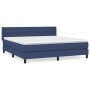 Cama box spring con colchón tela azul 160x200 cm de vidaXL, Camas y somieres - Ref: Foro24-3129967, Precio: 512,83 €, Descuen...