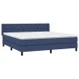 Cama box spring con colchón tela azul 160x200 cm de vidaXL, Camas y somieres - Ref: Foro24-3129967, Precio: 493,35 €, Descuen...